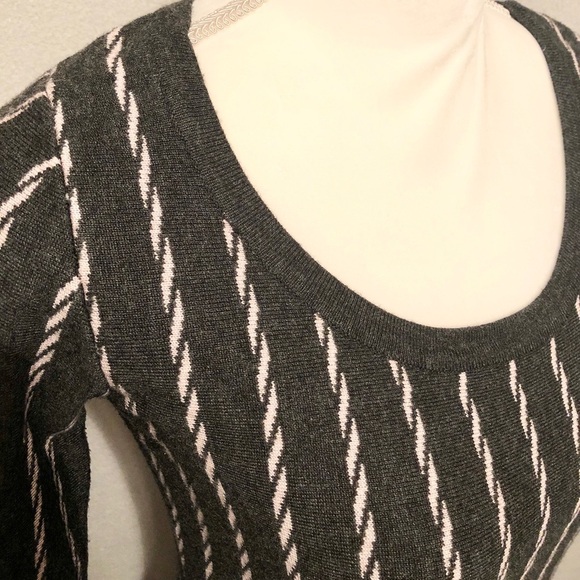 Gabby Skye Gray & Pink Striped Sweater Dress - Picture 5 of 13